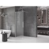 MEXEN/S - Velar Sprchová zástěna posuvná Walk-in 130 x 200 cm, dekor 8 mm, nikl kartáčovaná 871-130-000-33-97