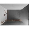 MEXEN/S - Kioto+ L Sprchová zástěna WALK-IN s poličkou a držákem ručníků 70 x 200 cm, transparent, měď kartáčovaná 800-070-123-65-00