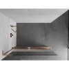 MEXEN/S - Kioto+ L Sprchová zástěna WALK-IN s poličkou a držákem ručníků 70 x 200 cm, transparent/dekor, měď kartáčovaná 800-070-123-65-35