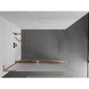 MEXEN/S - Kioto+ L Sprchová zástěna WALK-IN s poličkou a držákem ručníků 90 x 200 cm, dekor, měď kartáčovaná 800-090-123-65-30