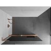 MEXEN/S - Kioto+ L Sprchová zástěna WALK-IN s poličkou a držákem ručníků 70 x 200 cm, grafit, měď kartáčovaná 800-070-123-65-40