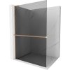 MEXEN/S - Kioto+ L Sprchová zástěna WALK-IN s poličkou a držákem ručníků 70 x 200 cm, grafit, měď kartáčovaná 800-070-123-65-40