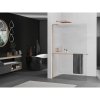 MEXEN/S - Kioto+ L Sprchová zástěna WALK-IN s poličkou a držákem ručníků 90 x 200 cm, proužky, měď kartáčovaná 800-090-123-65-09