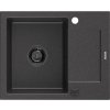MEXEN/S - Enzo granitový dřez 1 s odkapávačem 576 x 465 mm, černá kropenatá, + sifon grafit 6506571005-76-B