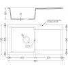 MEXEN/S - Leo granitový dřez 1 s odkapávačem 900x500 mm, černá kropenatá,+ sifon grafit 6501901010-76-B