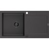 MEXEN/S - Leo granitový dřez 1 s odkapávačem 900x500 mm, černá kropenatá,+ sifon grafit 6501901010-76-B