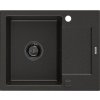 MEXEN/S - Enzo granitový dřez 1 s odkapávačem 576 x 465 mm, černá/zlatý metalik, + sifon grafit 6506571005-75-B