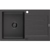 MEXEN/S - Bruno granitový dřez 1 s odkapávačem 795 x 495 mm, černá kropenatá, + sifon grafit 6513791010-76-B