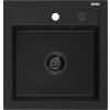 MEXEN/S - Vito granitový dřez 1-miska 520 x 490 mm, černý, černý sifon 6503521000-77-B