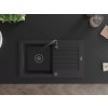 MEXEN/S - Pablo granitový dřez 1-miska s odkapávačem 752 x 436 mm, černý, černý sifon 6510751010-77-B