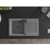 MEXEN/S - Pablo granitový dřez s odkapávačem včetně baterie Telma, šedá 6510-71-670200-70-B