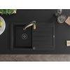 MEXEN/S - Bruno granitový dřez s odkapávačem včetně baterie Aster, černá 6513-77-73450-57-B
