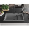 MEXEN/S - Omar granitový dřez 800 x 480 mm, šedá, černý sifon 6520801005-71-B