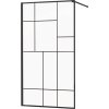 MEXEN/S - KIOTO Sprchová zástěna WALK-IN 70x200 cm 8 mm, černá, černý vzor 2 800-070-101-70-78