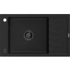 MEXEN/S - Elias granitový dřez 1-miska s odkapávačem 795 x 480 mm, černá, sifon černá 6511791005-77-B