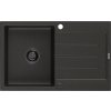 MEXEN/S - Bruno granitový dřez 1 s odkapávačem 795 x 495 mm, černá/zlatý metalik, + černý sifon 6513791010-75-B