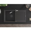 MEXEN/S - Leo granitový dřez 1 s odkapávačem včetně baterie Flora, černá kropenatá 6501-76-670401-07-B