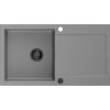 MEXEN/S - Leo granitový dřez 1 s odkapávačem 900x500 mm, šedá,+ sifon grafit 6501901010-71-B