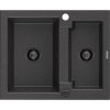 MEXEN/S - Carlos s granitový dřez 1.5 582 x 475 mm, černá kropenatá, + černý sifon 6518581500-76-B