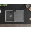 MEXEN/S - Bruno granitový dřez 1-miska s odkapávačem včetně baterie Rita, šedý 6513-71-670300-70
