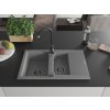 MEXEN/S - Gaspar granitový dřez 1.5 s odkapávačem 737 x 475 mm, šedý, černý sifon 6507731505-71-B
