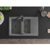 MEXEN/S - Gaspar granitový dřez 1.5 s odkapávačem včetně baterie Aster, šedá 6507-71-73450-70-B