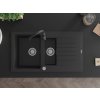 MEXEN/S - Matias granitový dřez 1.5 s odkapávačem včetně baterie Telma, černá 6502-77-670200-70