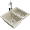 MEXEN/S - Carlos granitový dřez 1.5 včetně baterie Rita, béžová 6518-69-670300-00