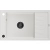 MEXEN/S - Elias granitový dřez 1 s odkapávačem 795 x 480 mm, bílá, + černý sifon 6511791005-20-B