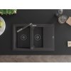 MEXEN/S - Gaspar granitový dřez 1.5 s odkapávačem včetně baterie Flora, černá kropenatá 6507-76-670401-08-B