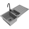 MEXEN/S - Andres granitový dřez s odkapávačem včetně baterie Telma, šedá 6515-71-670200-70-B