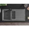 MEXEN/S - Andres granitový dřez s odkapávačem včetně baterie Rita, šedá 6515-71-670300-70-B