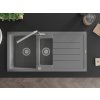 MEXEN/S - Andres granitový dřez s odkapávačem včetně baterie Flora, šedá 6515-71-670401-00