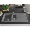 MEXEN/S - Andres granitový dřez s odkapávačem včetně baterie Flora, šedá 6515-71-670401-07