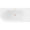 MEXEN/S - Mia volně stojící rohová vana pravá 180 x 80, bílá, sifon a přepad měď kartáčovaná 52691808000P-65