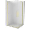 MEXEN/S - Velar Duo sprchový kout, posuvné dveře 90 x 80, dekor, zlato kartáčovaná 871-090-080-32-55