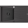 MEXEN/S - Cesar granitový dřez 1 s odkapávačem 775 x 470 mm, černá kropenatá, + černý sifon 6514771010-76-B
