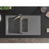 MEXEN/S - Matias granitový dřez 1.5 s odkapávačem včetně baterie Aster, šedá 6502-71-73450-57-B
