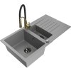 MEXEN/S - Matias granitový dřez 1.5 s odkapávačem včetně baterie Aster, šedá 6502-71-73450-57-B