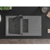 MEXEN/S - Matias granitový dřez 1.5 s odkapávačem včetně baterie Elia, šedá 6502-71-670101-70-B