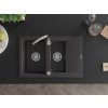 MEXEN/S - Gaspar granitový dřez 1.5 s odkapávačem včetně baterie Telma, černá kropenatý 6507-76-670200-00