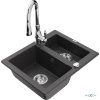 MEXEN/S - Carlos granitový dřez 1.5 včetně baterie Savita, černá kropenatá 6518-76-672601-00