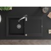 MEXEN/S - Leo granitový dřez 1 s odkapávačem včetně baterie Aster, černá 6501-77-73450-07