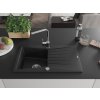 MEXEN/S - Cesar granitový dřez 1-miska s odkapávačem včetně baterie Rita, černý 6514-77-670300-00