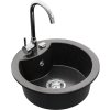 MEXEN/S - Diego granitový dřez 1-miska včetně baterie Telma, černá kropenatý 6512-76-670200-00