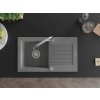 MEXEN/S - Pablo granitový dřez 1 s odkapávačem včetně baterie Elia, šedá 6510-71-670101-00