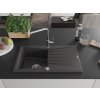 MEXEN/S - Cesar granitový dřez 1-miska s odkapávačem včetně baterie Flora, černá kropenatá 6514-76-670401-00
