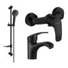 MEXEN/S - Fabia DF05 Set umyvadlové a sprchové baterie s příslušenstvím, černá 746504DF05-70