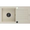 MEXEN/S - Pablo granitový dřez 1 s odkapávačem 752 x 436 mm, béžová, + černý sifon 6510751010-69-B