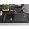 MEXEN/S - Leo granitový dřez 1-miska s odkapávačem včetně baterie Duo, černá kropenatá 6501-76-671701-07